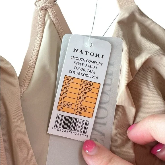 NWT Natori Women’s Racerback Wired Smooth Comfort Bra in Cafe in size 32DD